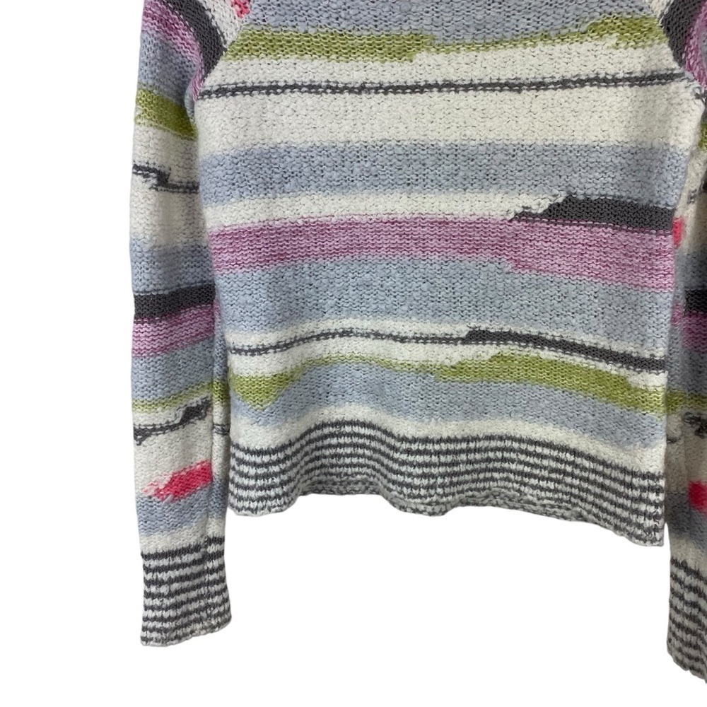 Free People Wool Blend Sweater Women’s Size XS Pullover Multi Colored Strip Gray - Picture 5 of 10